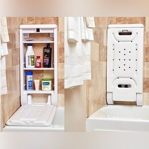 🥰 New CabSeat Bathtub Storage Cabinet with Drop Down Seat | Shower Organizer